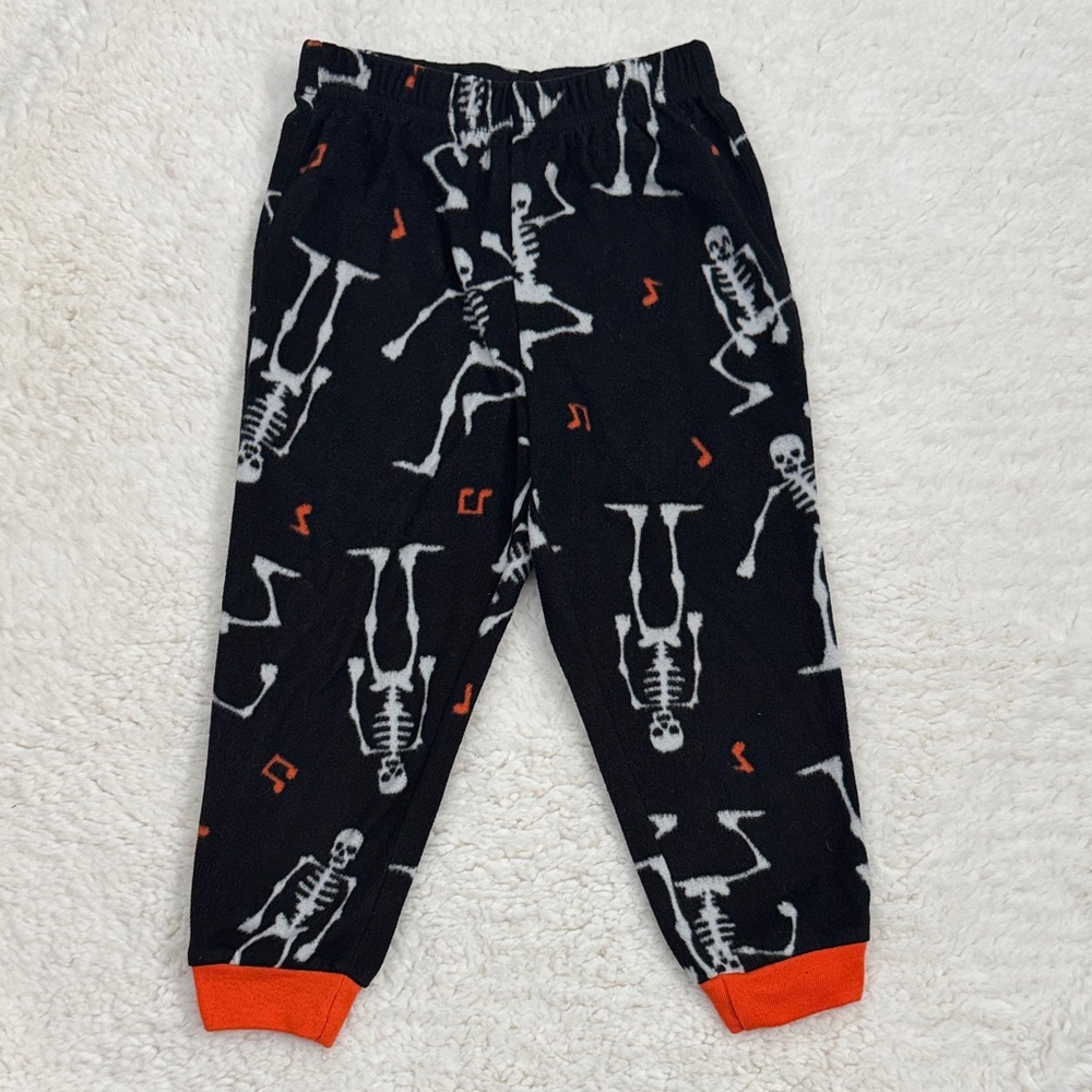Komar Kids Black and Orange Skeleton Pajama Bottoms